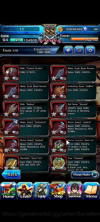 Grand Summoners Accounts Global|Rank 94|23 Ascend+5 TW|[Emiya,Frieren,Chloe image 8