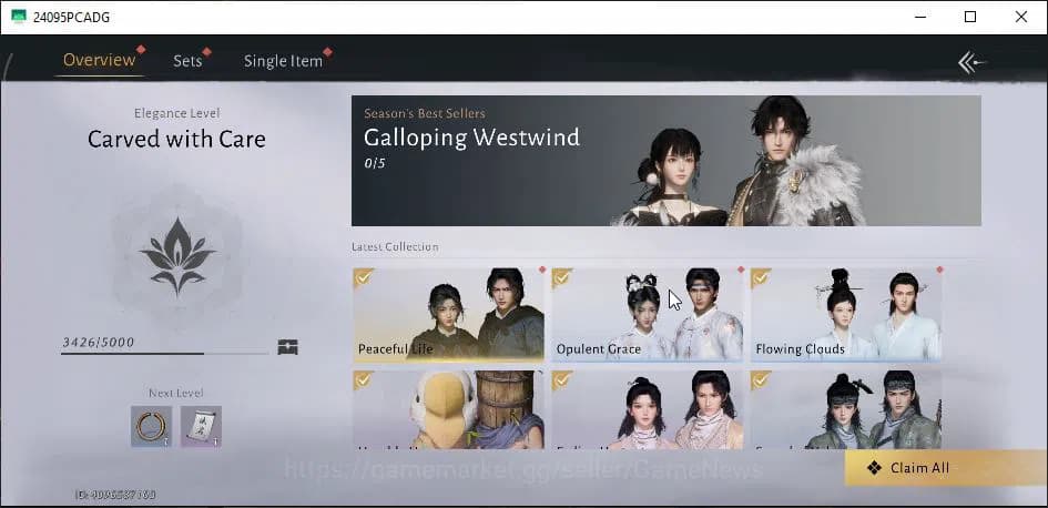 Where Winds Meet Accounts GLOBAL|Lv 87|GS 21K|5,1K Jade|Abyss Conqueror|Stra image 17