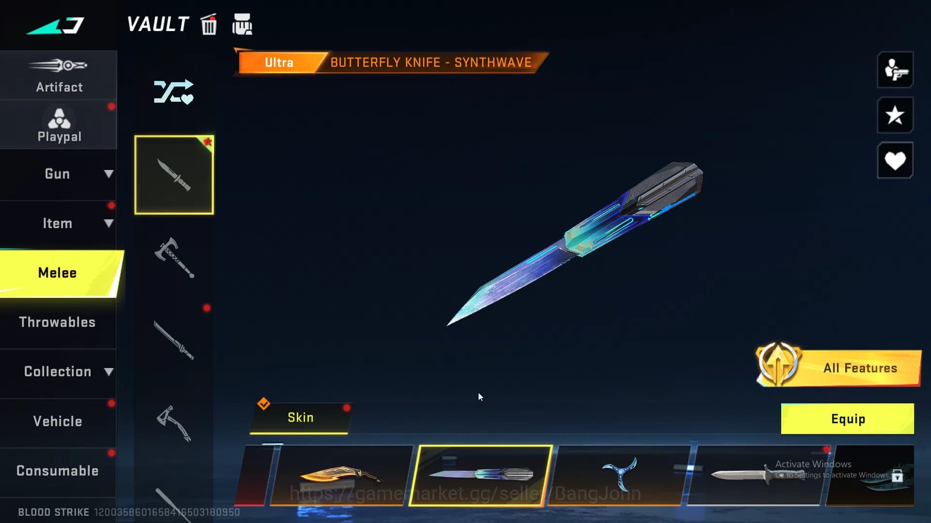 Blood Strike Accounts ASIA | 4 Evo Weapons | 8 Collab Skins | 25 Eternal image 10