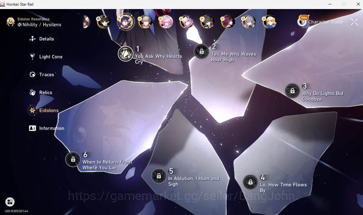 Honkai Star Rail Accounts ASIA|TL 70|Archer Prem Team|17 limit|LC Sign(Arche image 12