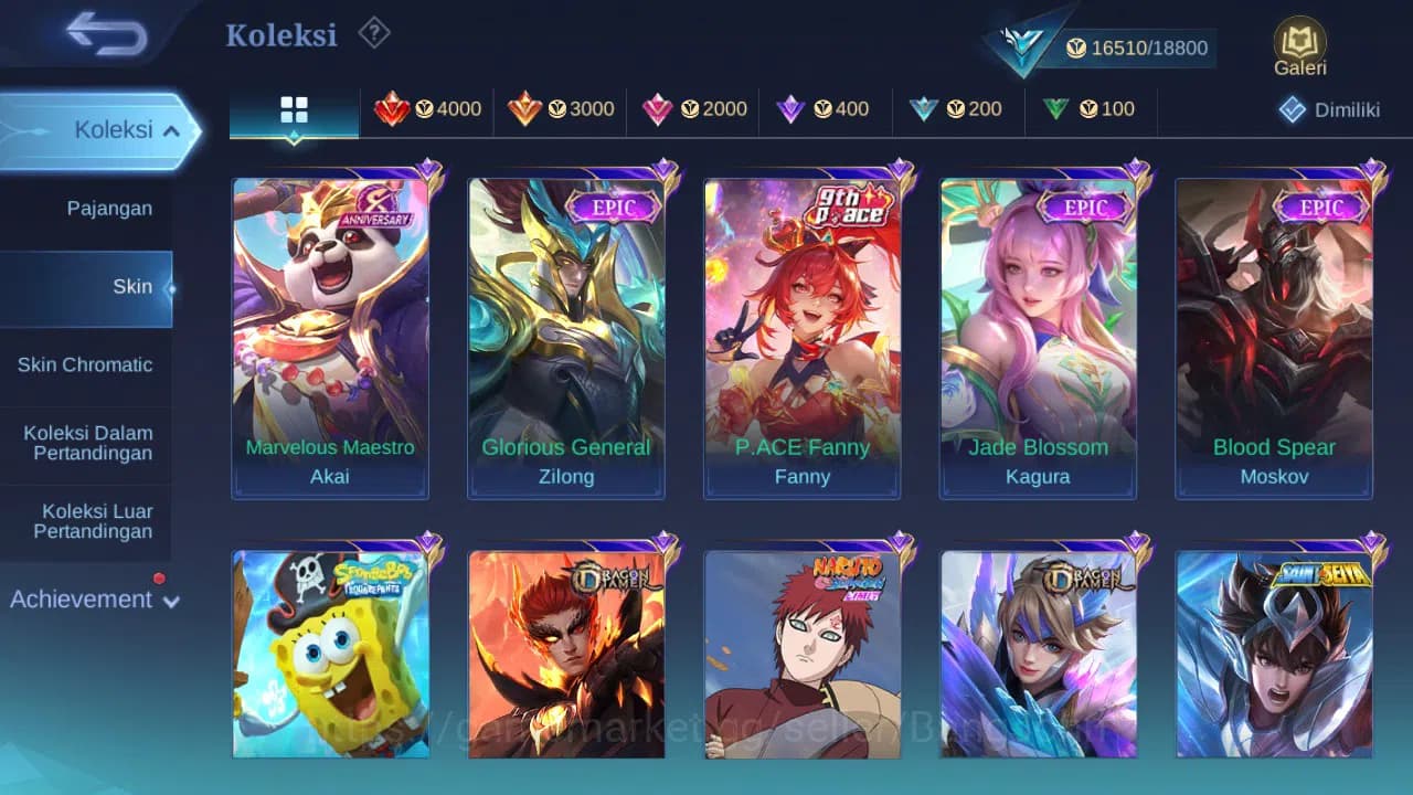 Mobile Legends: Bang Bang Accounts GLOBAL Hero 66 Skin 92 | Dtamer Valir Kimmy | Epic image 1