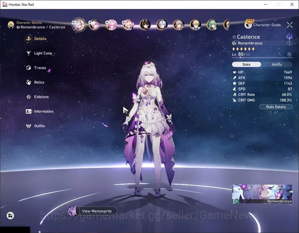 Honkai Star Rail Accounts Asia|TL 69|Casto Prem Team|13 Limited|[Castorice E image 15