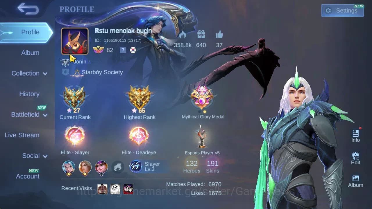 Mobile Legends: Bang Bang Accounts Hero 132|Skin 191|High Glory 65|CC Natalia,LB[Hari image 2