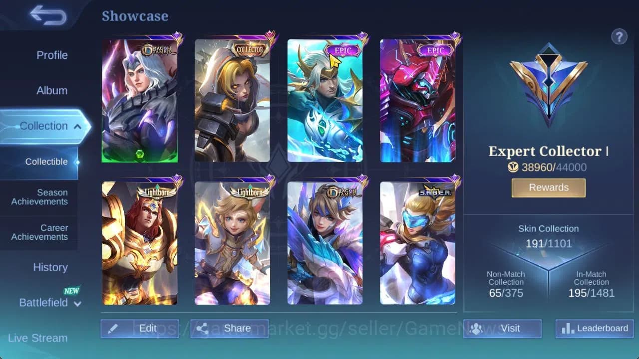 Mobile Legends: Bang Bang Accounts Hero 132|Skin 191|High Glory 65|CC Natalia,LB[Hari image 3
