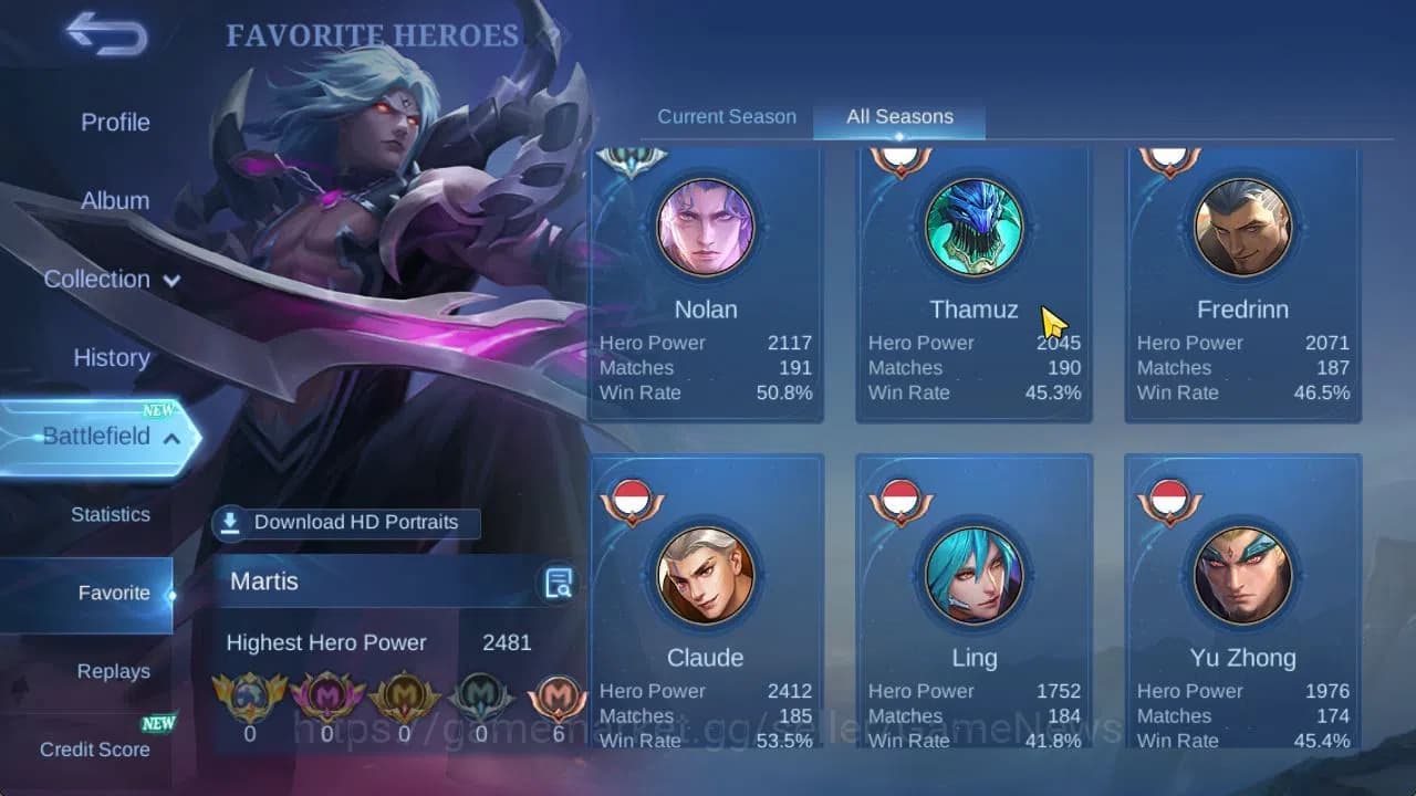 Mobile Legends: Bang Bang Accounts Hero 132|Skin 191|High Glory 65|CC Natalia,LB[Hari image 6