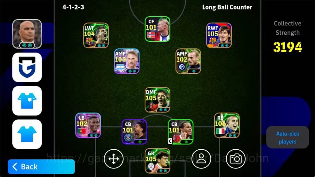 eFootball Accounts Android,PWR 3194,Gerrard epc,messi Barca,villa epc image 1