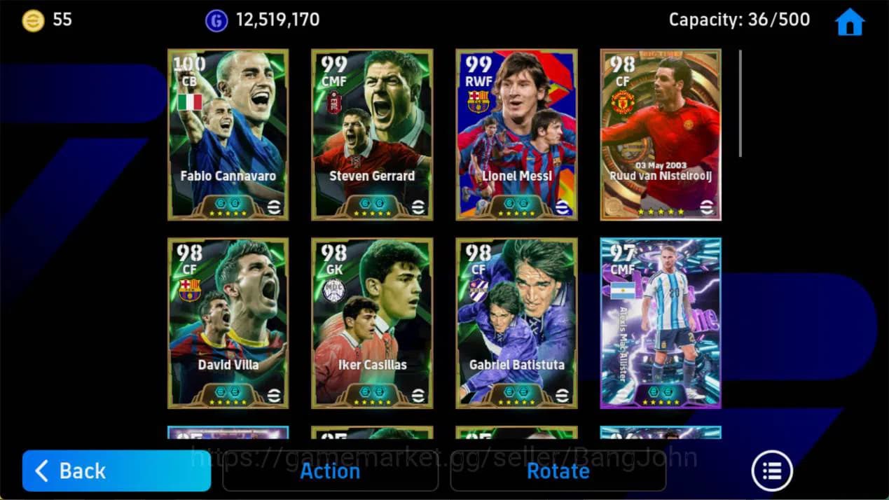 eFootball Accounts Android,PWR 3194,Gerrard epc,messi Barca,villa epc image 6