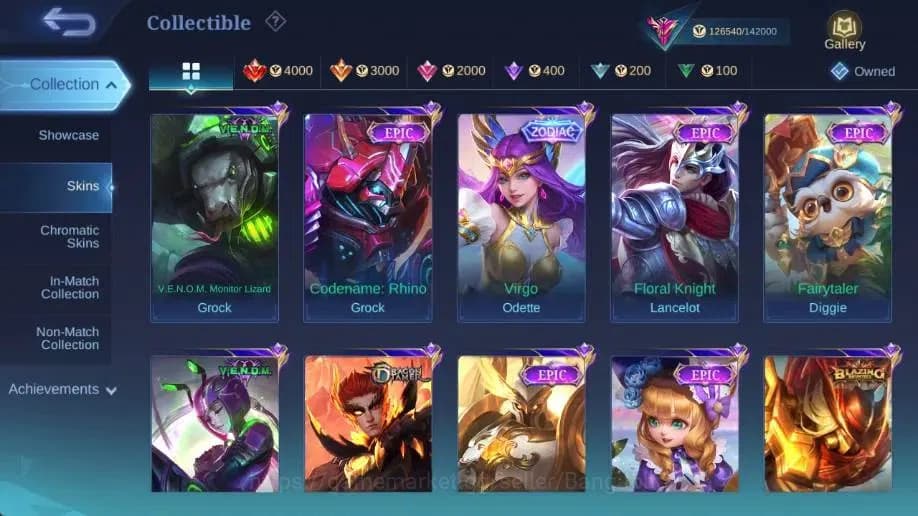 Mobile Legends: Bang Bang Accounts Global|Hero 132 Skin 361|Exalted|Legend Miya+Franc image 16