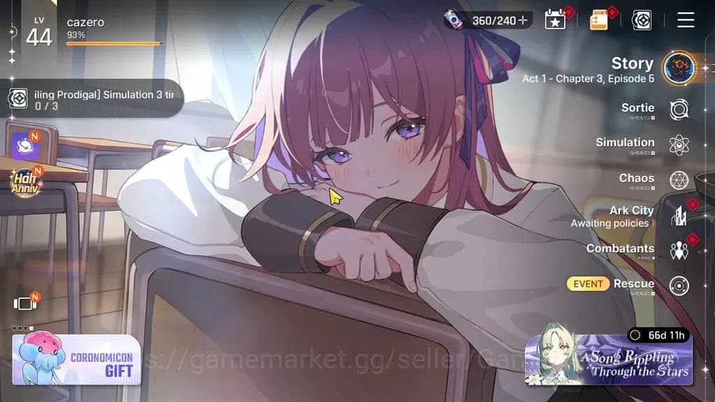 Chaos Zero Nightmare Accounts GLOBAL Lv44|5 SSR[Heidemarie+Sign,Rita,Nine,Tipher image 1