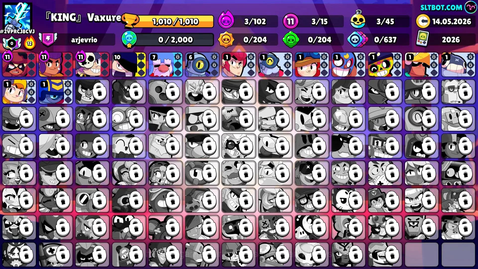 Brawl Stars Accounts 1010 Trophy|15 Brawlers 3 Max Lv [Penny,Nita,Shell image 1