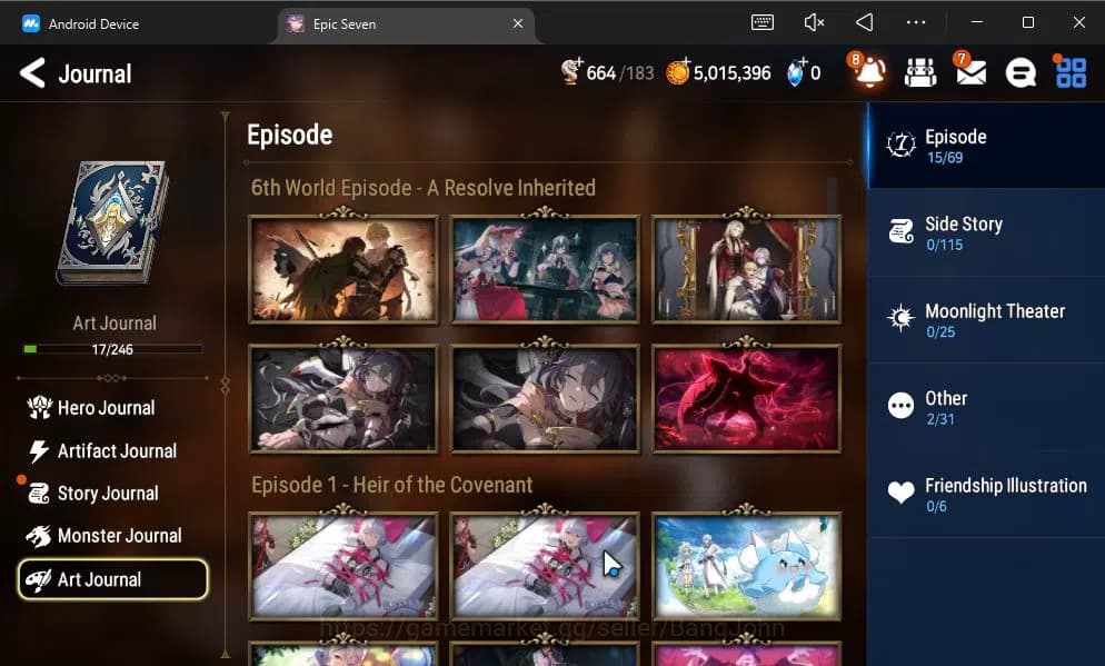 Epic Seven Accounts GLOBAL UNVERIF|New Era+MoR Lv6|2 ML(BArunka,Urban image 17