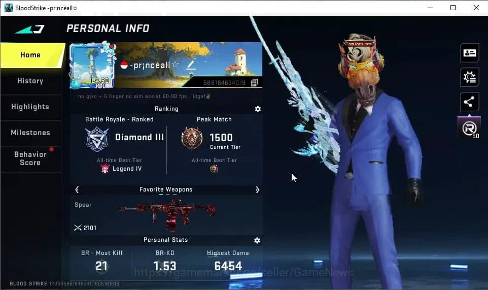 Blood Strike Accounts ASIA|ETERNAL DEagle-Scorpius|Collab BLEACH[QBZ95-H image 2