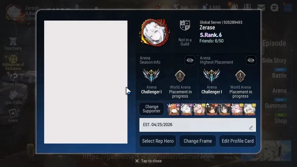 Epic Seven Accounts GLOBAL Unverif|19 ML(Salome,BArunka,LOTScales,NM L image 2