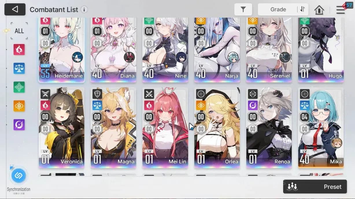 Chaos Zero Nightmare Accounts GLOBAL Lv53|11 SSR[HeidemariM1,DianaM1,Narja,Nine, image 3