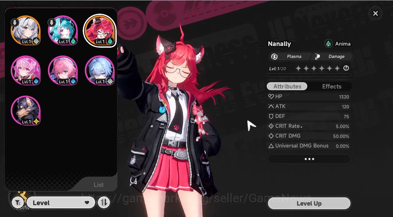 Neverness to Everness Accounts GLOBAL EU|HL3|1 SSR (Nanally)+1 Selector|5 SR (Min image 2