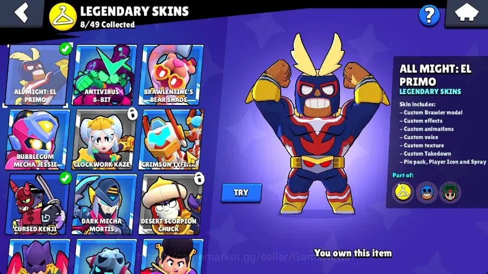 Brawl Stars Accounts 28K Trophy|85 Brawlers 28 Max Lvl|309 Skins|2 Hypc image 14