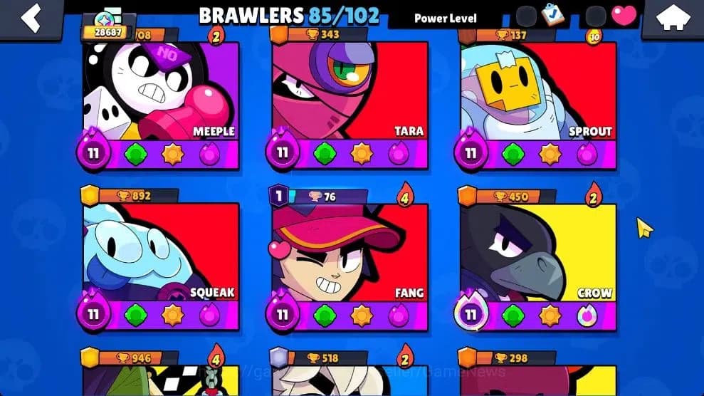 Brawl Stars Accounts 28K Trophy|85 Brawlers 28 Max Lvl|309 Skins|2 Hypc image 7