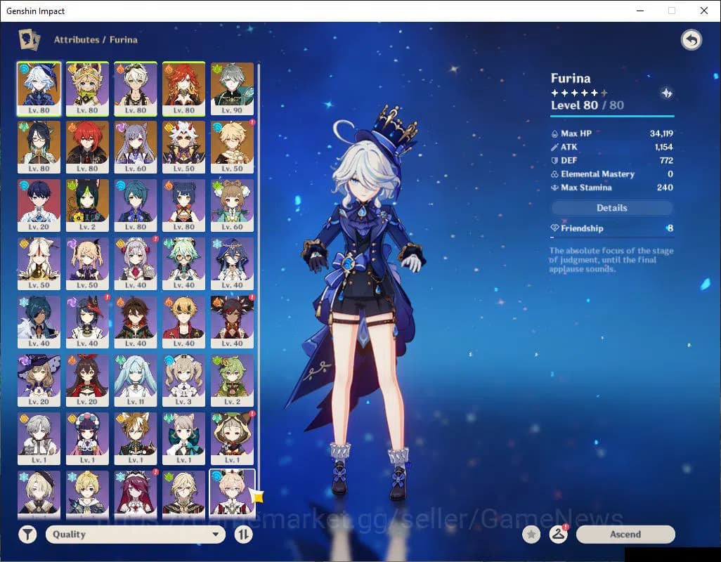 Genshin Impact Accounts Asia|AR 55|5 Limited +3(*5Weapon)|Furina,Mavuika,A image 3