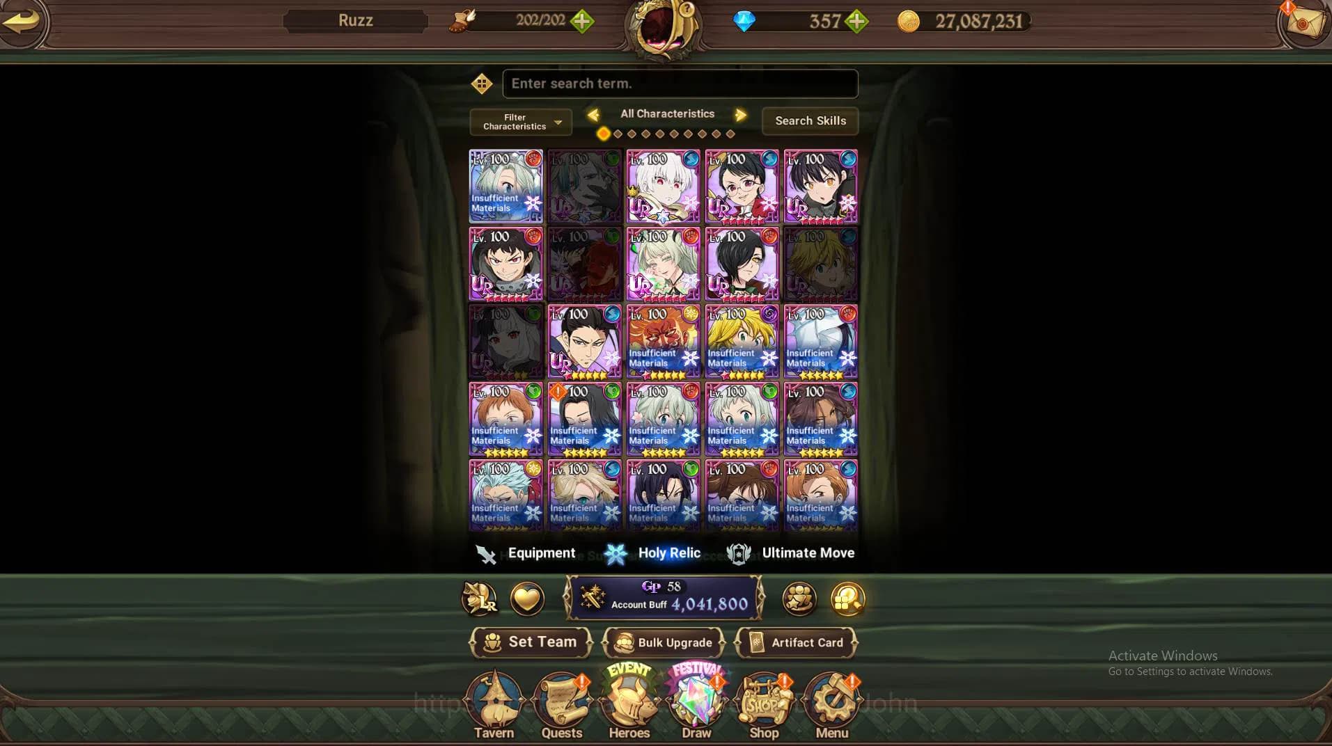 The Seven Deadly Sins: Grand Cross Accounts GLOBAL|4M CC|45LS-DM 357|1LR,Full collab FF|ELizab image 12