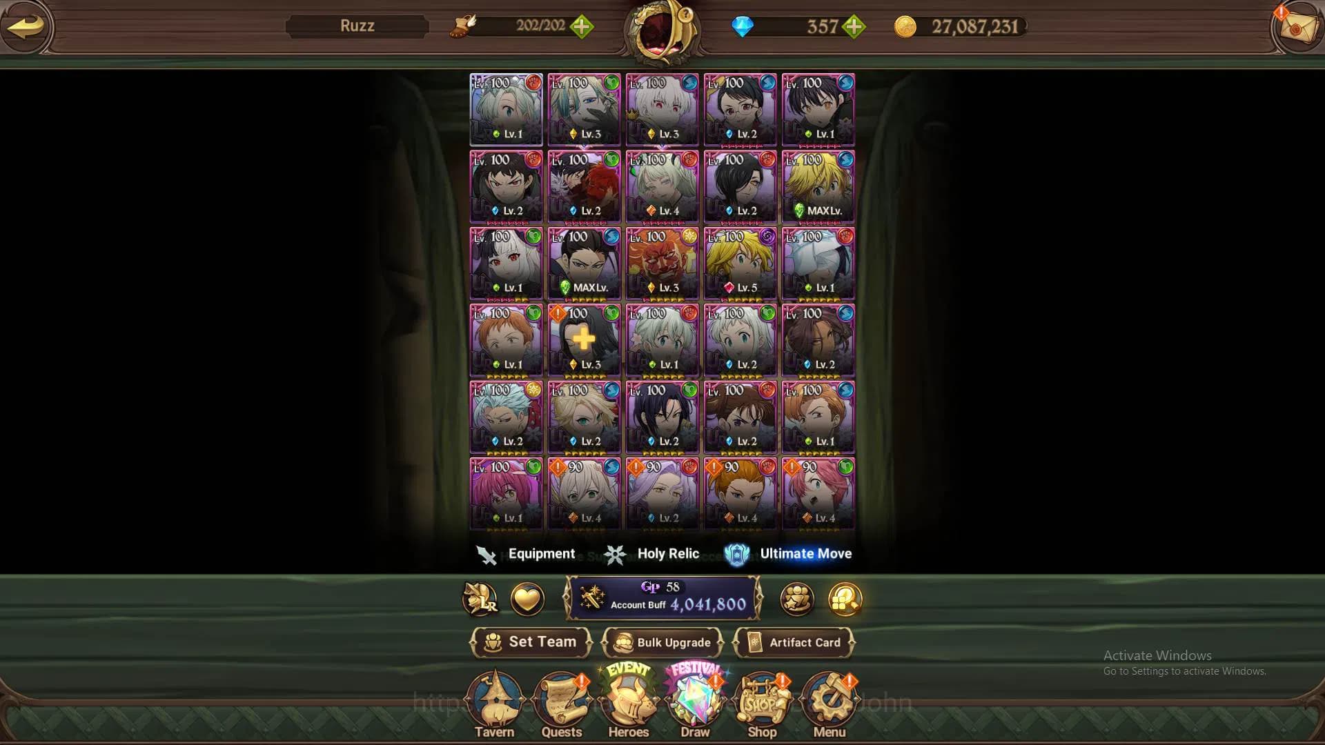 The Seven Deadly Sins: Grand Cross Accounts GLOBAL|4M CC|45LS-DM 357|1LR,Full collab FF|ELizab image 14