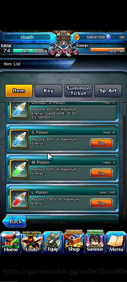 Grand Summoners Accounts Global|Rank 74|15 Asc+ 4 TW|[Sayaka,Chloe,Kyoko,Sa image 2