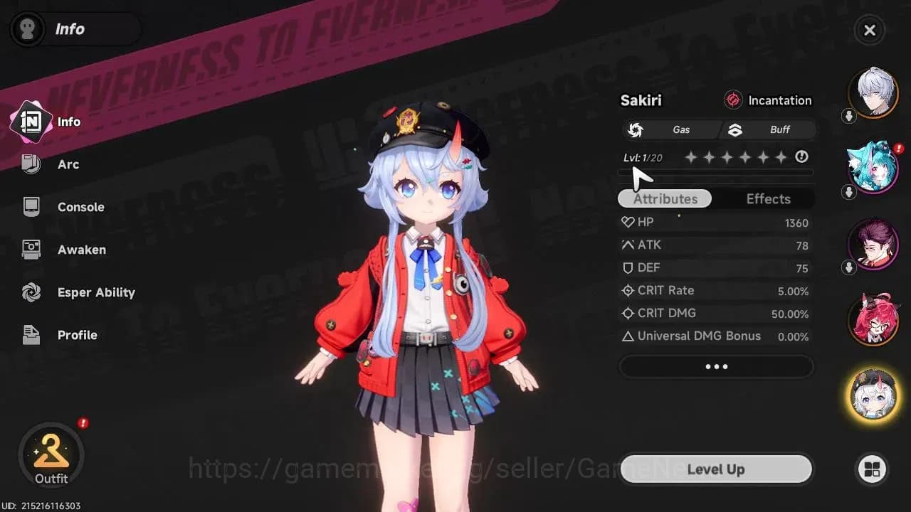 Neverness to Everness Accounts GLOBAL EU|HL 3|3 SSR Limited Nanally, Sakiri, Baic image 3