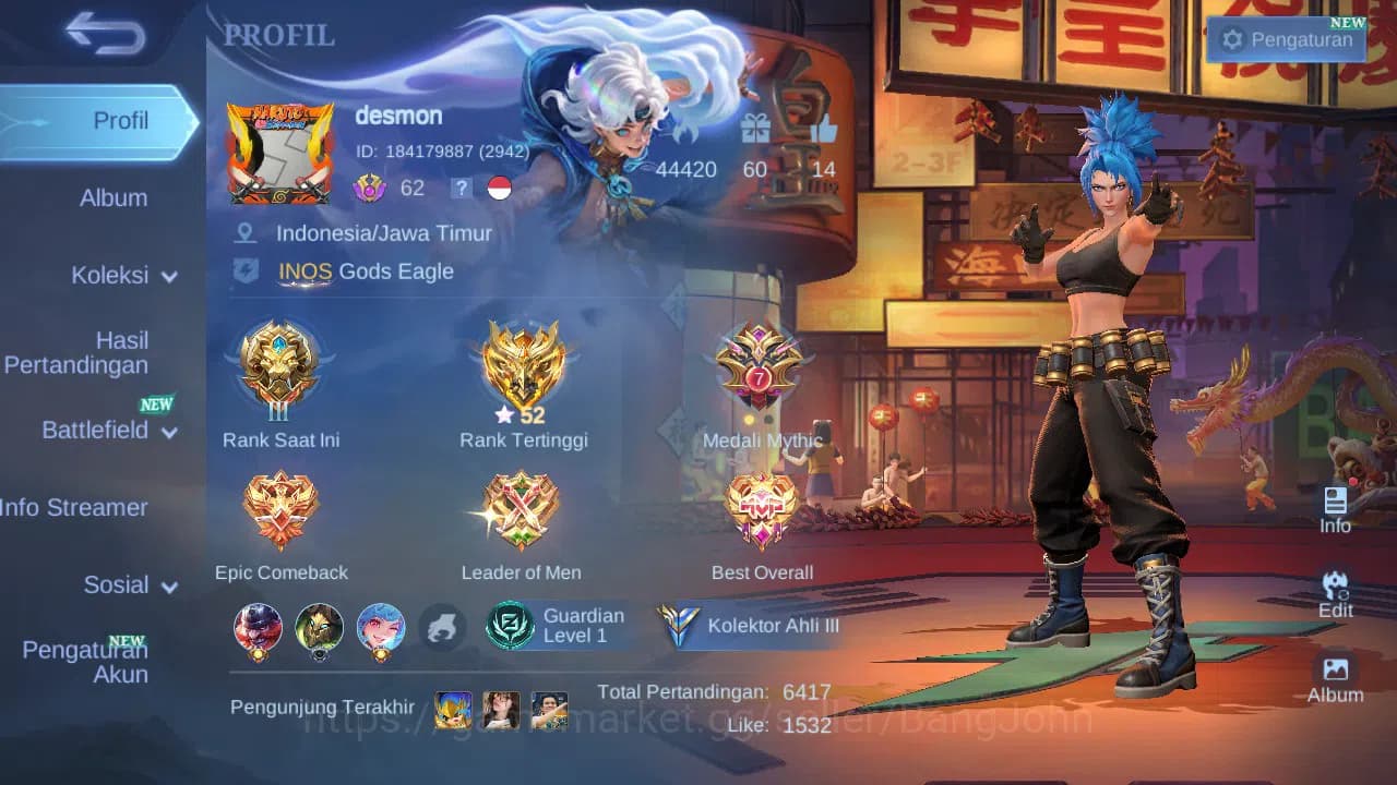 Mobile Legends: Bang Bang Accounts GLOBAL Hero 111 Skin 147 | KOF Karina | Dtamer Val image 14