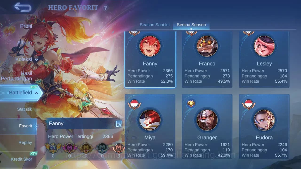 Mobile Legends: Bang Bang Accounts GLOBAL Hero 96 Skin 137 CC Nata | Epic Khaleed Lan image 14