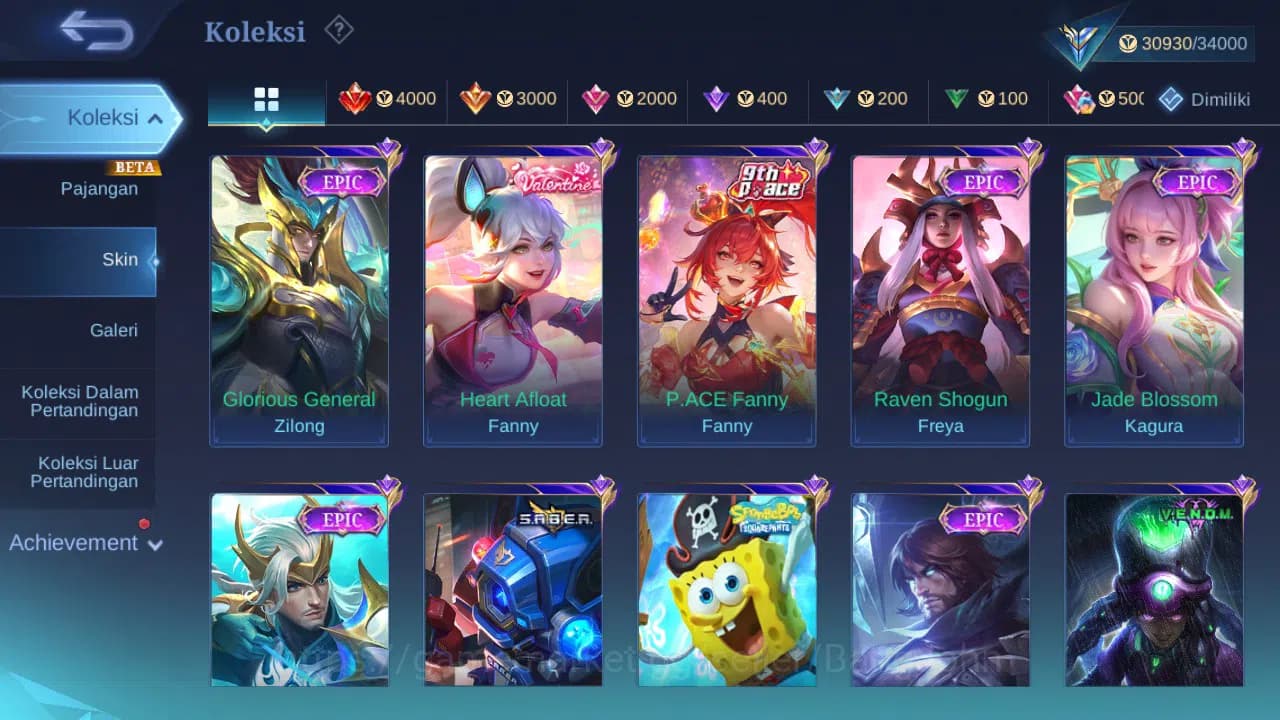 Mobile Legends: Bang Bang Accounts GLOBAL Hero 96 Skin 137 CC Nata | Epic Khaleed Lan image 18