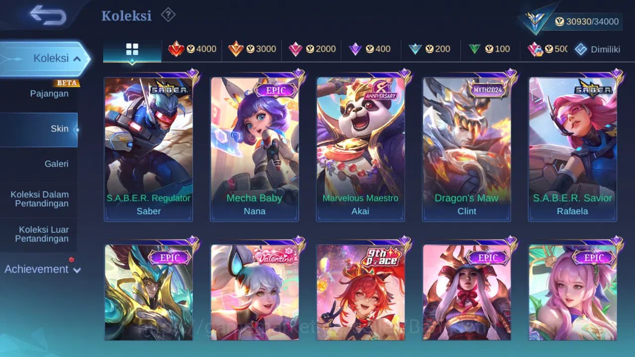 Mobile Legends: Bang Bang Accounts GLOBAL Hero 96 Skin 137 CC Nata | Epic Khaleed Lan image 2