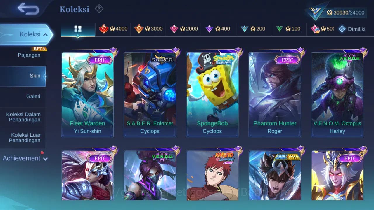 Mobile Legends: Bang Bang Accounts GLOBAL Hero 96 Skin 137 CC Nata | Epic Khaleed Lan image 4