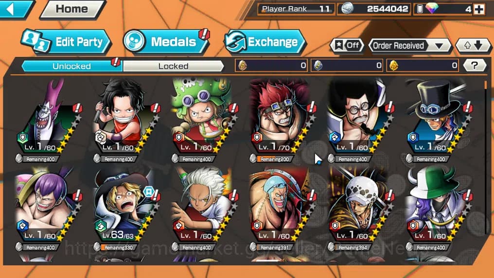 One Piece Bounty Rush Accounts Global|3EX|Flame Emperor Sabo,Winner Island Law,Bl image 5
