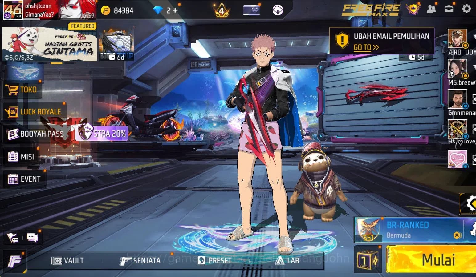 Free Fire Accounts Indonesia, vault 211, SG TROMPET,EVO STRELING LVL image 1