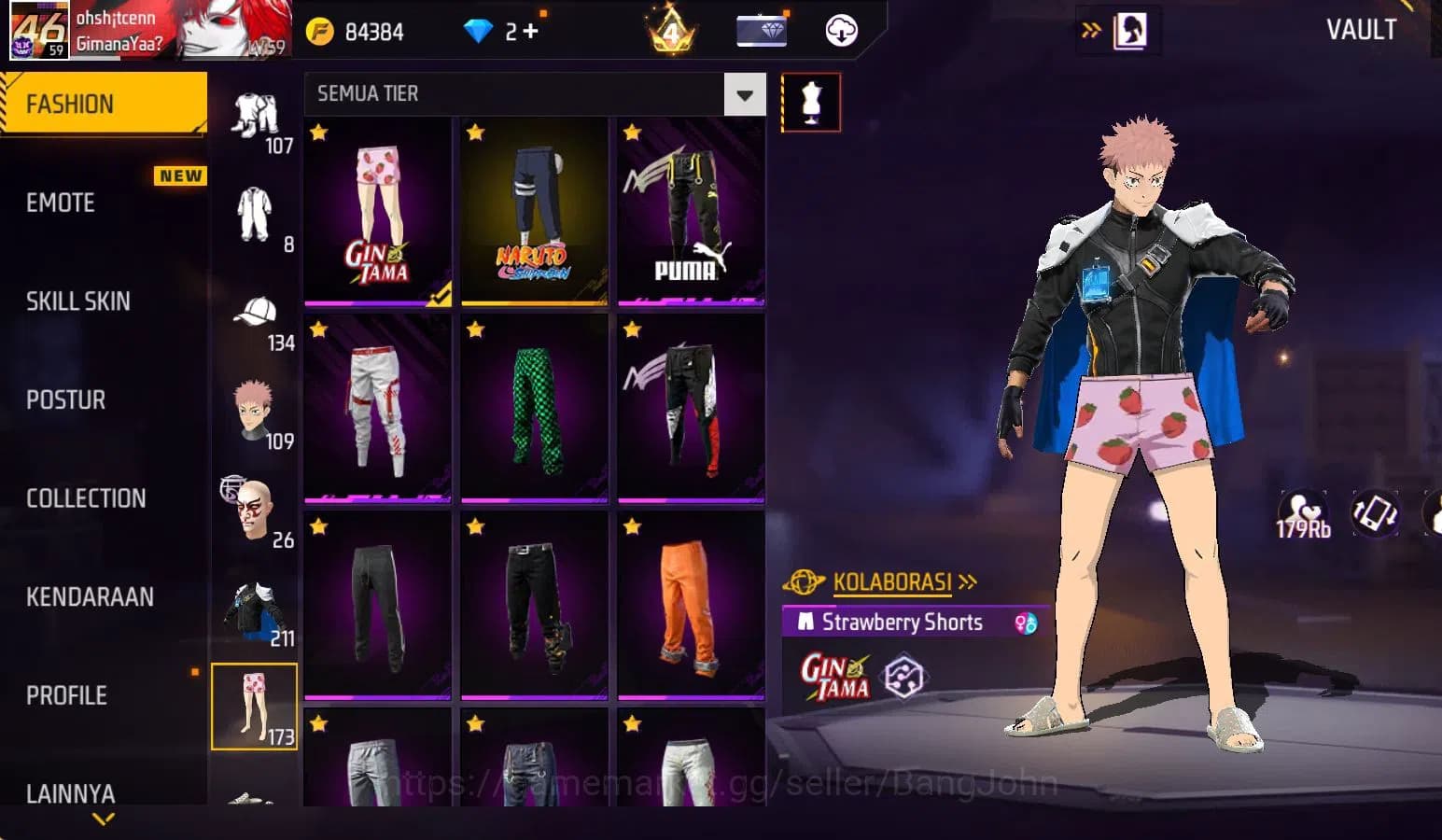 Free Fire Accounts Indonesia, vault 211, SG TROMPET,EVO STRELING LVL image 13