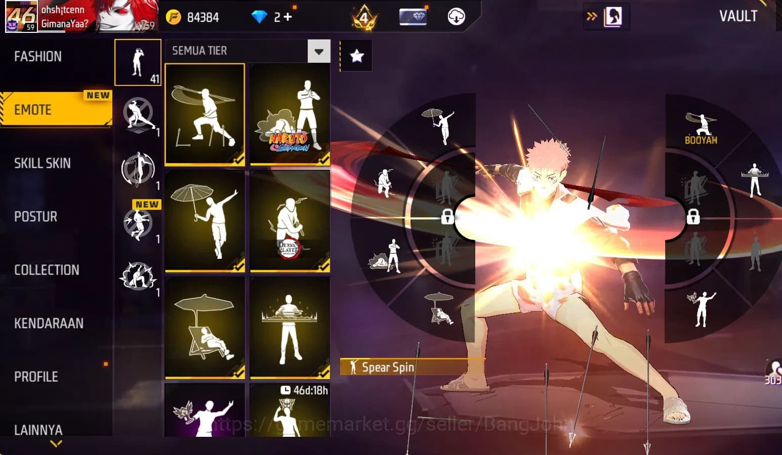 Free Fire Accounts Indonesia, vault 211, SG TROMPET,EVO STRELING LVL image 15
