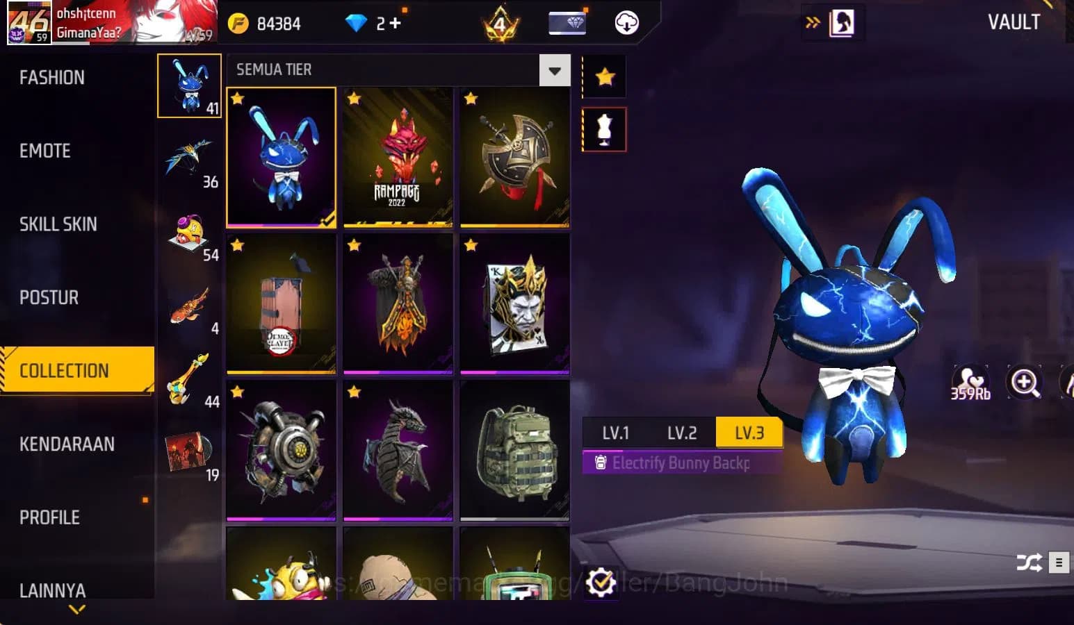 Free Fire Accounts Indonesia, vault 211, SG TROMPET,EVO STRELING LVL image 16