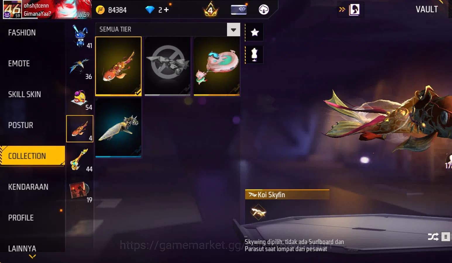 Free Fire Accounts Indonesia, vault 211, SG TROMPET,EVO STRELING LVL image 18