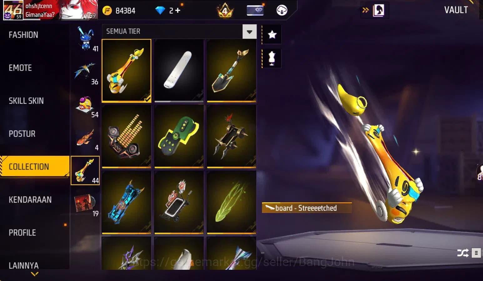 Free Fire Accounts Indonesia, vault 211, SG TROMPET,EVO STRELING LVL image 19