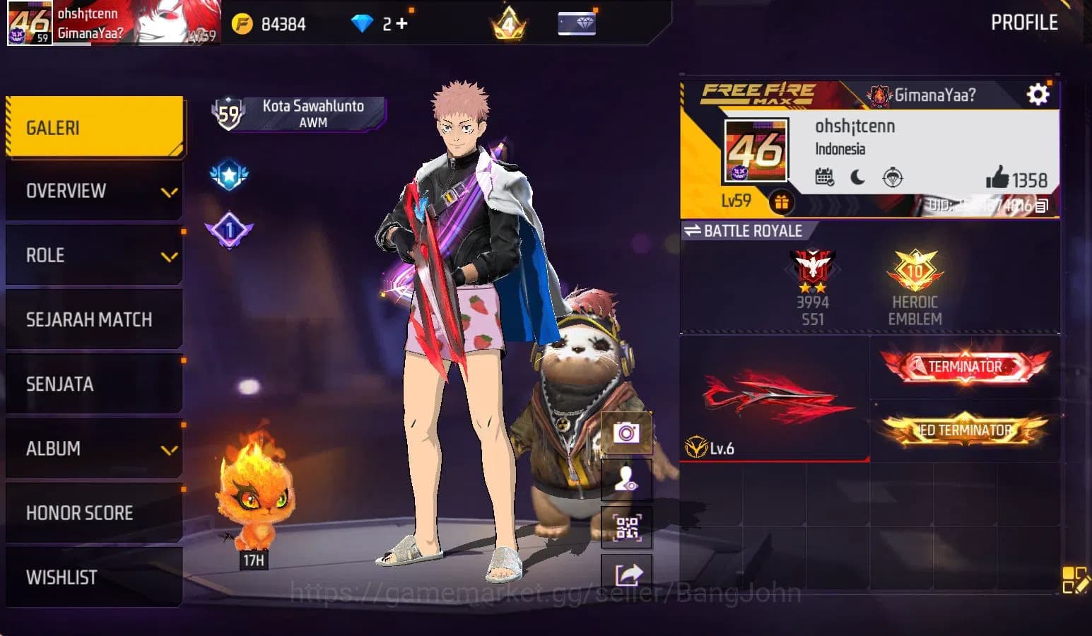 Free Fire Accounts Indonesia, vault 211, SG TROMPET,EVO STRELING LVL image 2