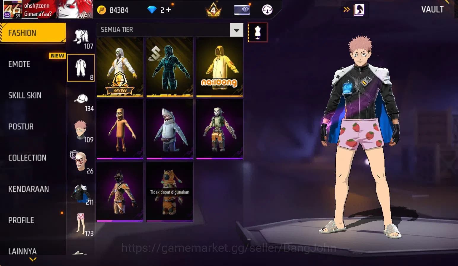 Free Fire Accounts Indonesia, vault 211, SG TROMPET,EVO STRELING LVL image 8