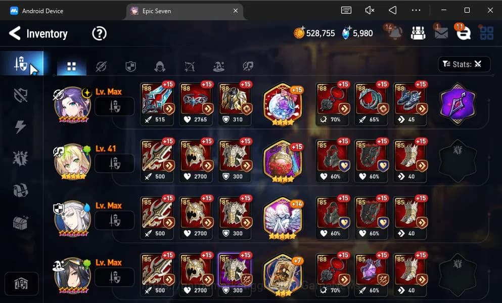 Epic Seven Accounts GBL Unverif|NewEra|6 ML(Salome,LOTScales,NM Luna,e image 15