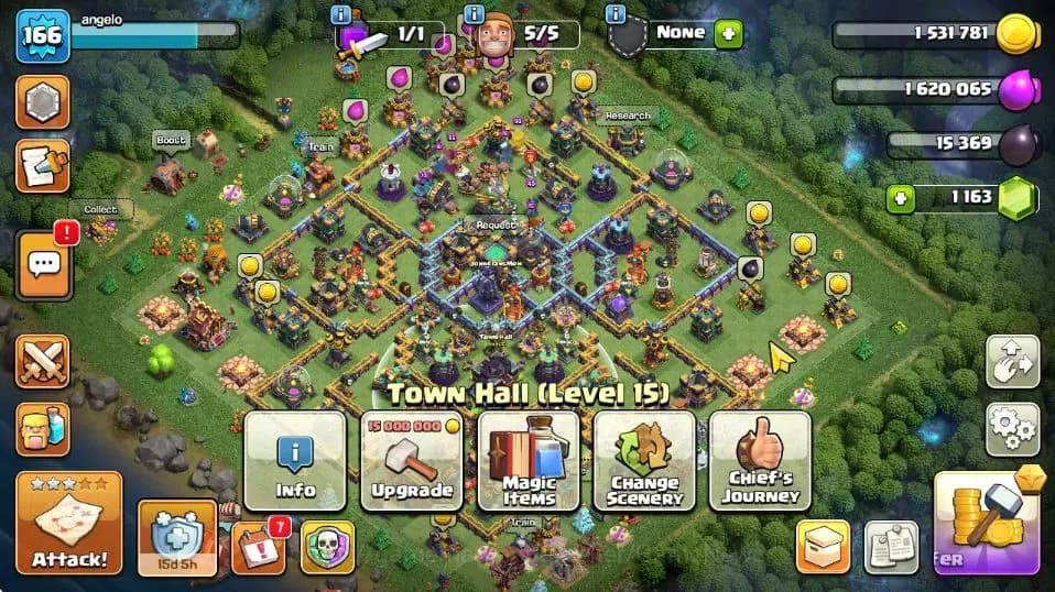 Clash of Clans Accounts TH 15-BH 8|LV 166|Limited Skin|HH 9|BK 70,AQ 73,GW image 1