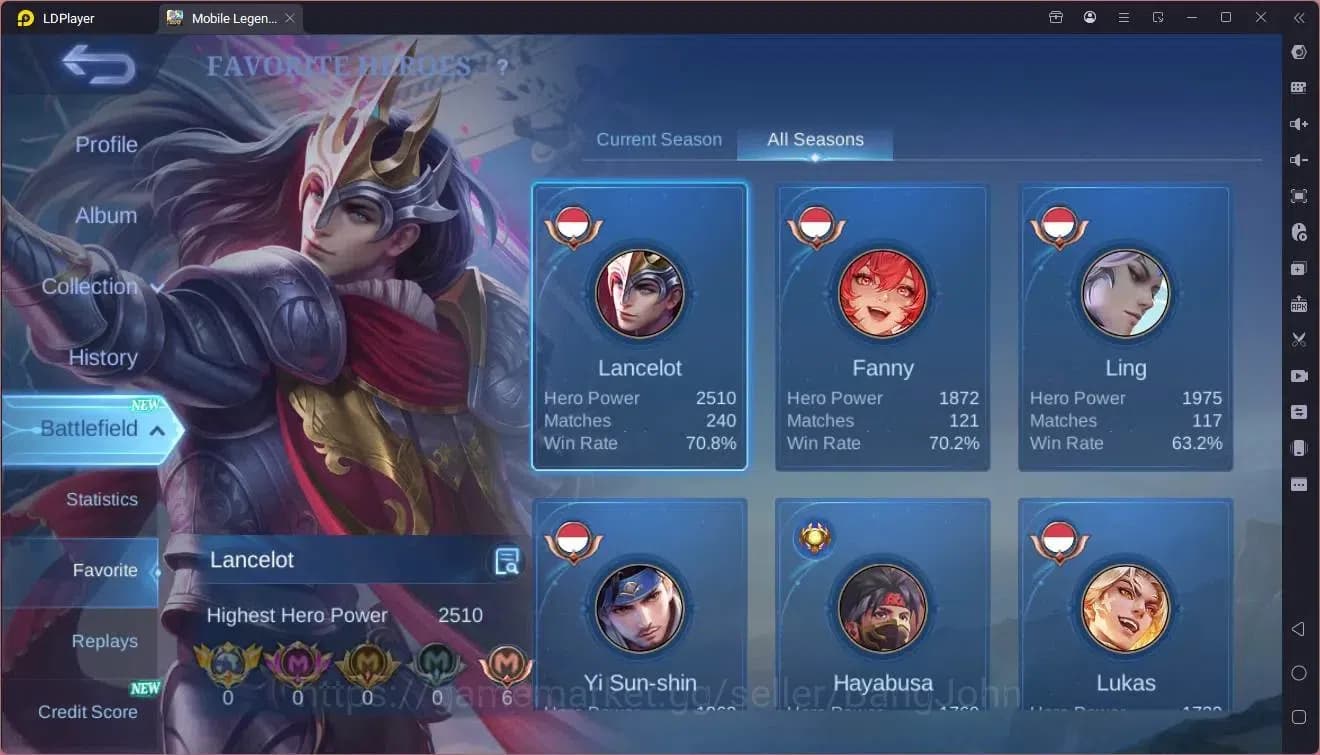 Mobile Legends: Bang Bang Accounts Global|Hero 46|Skin 70|Seasoned|9th Fanny|Dragon L image 13