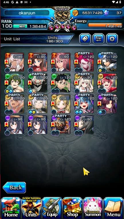 Grand Summoners Accounts GLOBAL | Ascend 19 | Double Okarun TW, Roy TW, Fri image 3
