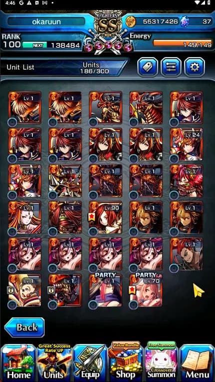 Grand Summoners Accounts GLOBAL | Ascend 19 | Double Okarun TW, Roy TW, Fri image 4