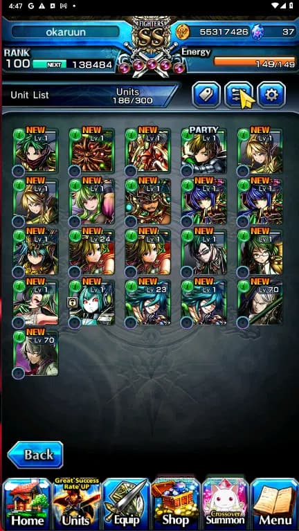 Grand Summoners Accounts GLOBAL | Ascend 19 | Double Okarun TW, Roy TW, Fri image 6