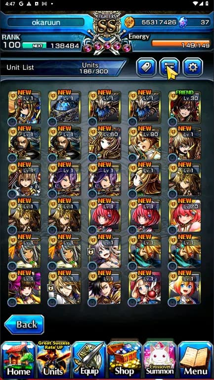 Grand Summoners Accounts GLOBAL | Ascend 19 | Double Okarun TW, Roy TW, Fri image 7