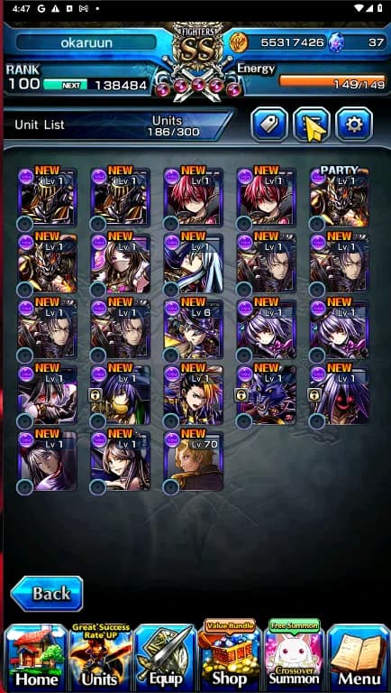 Grand Summoners Accounts GLOBAL | Ascend 19 | Double Okarun TW, Roy TW, Fri image 8