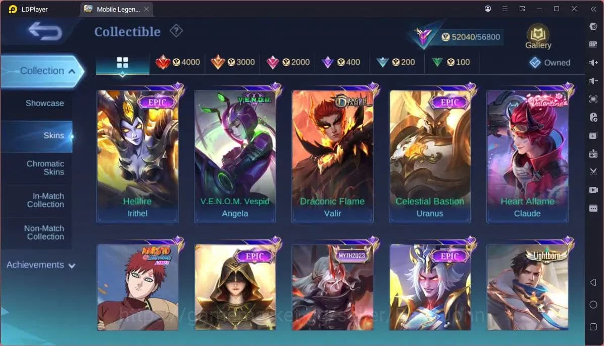 Mobile Legends: Bang Bang Accounts GLOBAL Hero 132 Skin 255|KOF Karina|CC Natalia|Va image 3