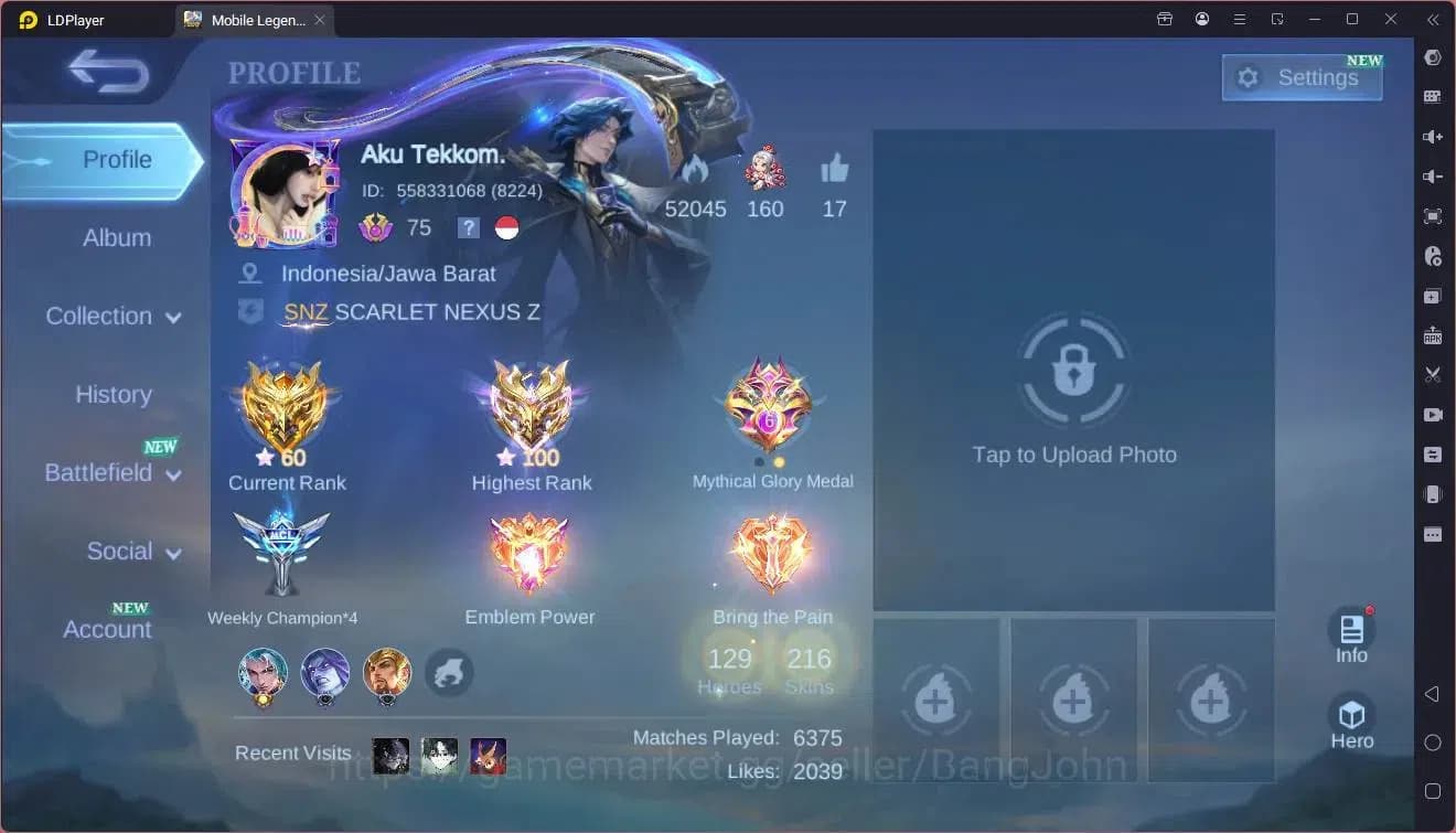 Mobile Legends: Bang Bang Accounts GLOBAL Hero 129 Skin 216|SEASON Floryn|CC Tigreal| image 1